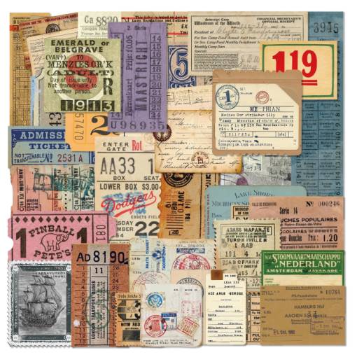 Foto - Scrapbooking estetické vintage samolepky - 50 kusů