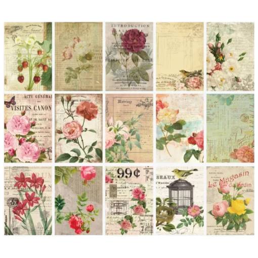 Foto - Scrapbooking dekorativní papír pro decoupage - Růže, 30 listů