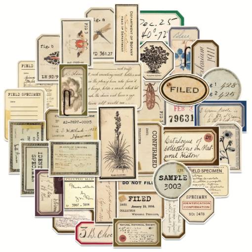 Foto - Scrapbooking vintage samolepky - 70 kusov