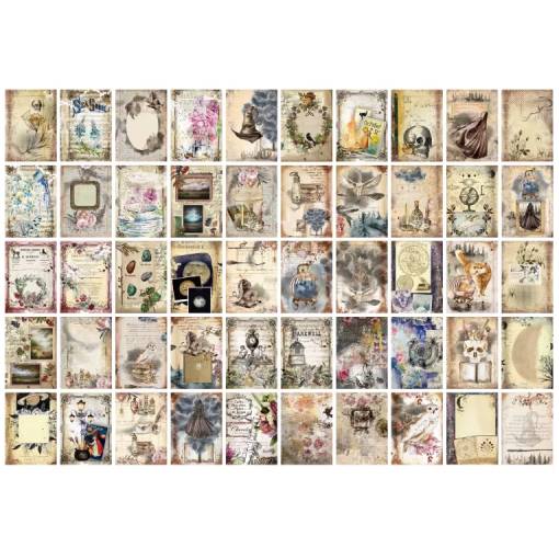 Foto - Scrapbooking blok dekoratívnych papierov so vzormi - 100 listov, vzor H