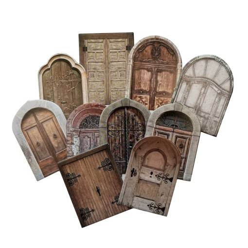 Foto - Scrapbooking dekoratívna papierová lepenka - Vintage Arched dvere, 10 kusov