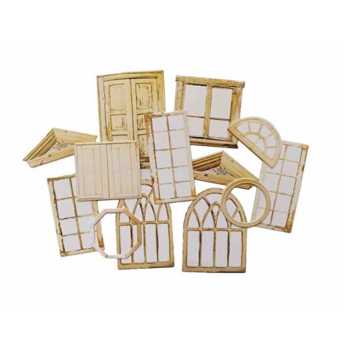 Foto - Scrapbooking dekoračná papierová lepenka - Vintage plain color windows, 10 kusov