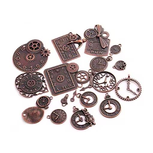 Foto - Scrapbooking kovové steampunk dekorácie - Antique Copper plated, 20 kusov