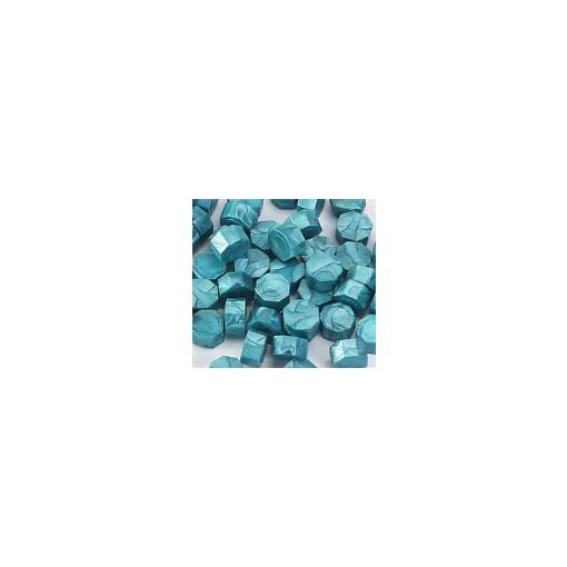 Foto - Scrapbooking korálkový pečatný vosk - Perleťovo tyrkysový B4, 100 kusov