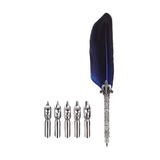 Foto - Scrapbooking súprava písacieho perá a náhradných hrotov - Kráľovsky modré