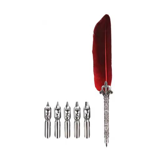 Foto - Scrapbooking súprava písacieho perá a náhradných hrotov - Červené