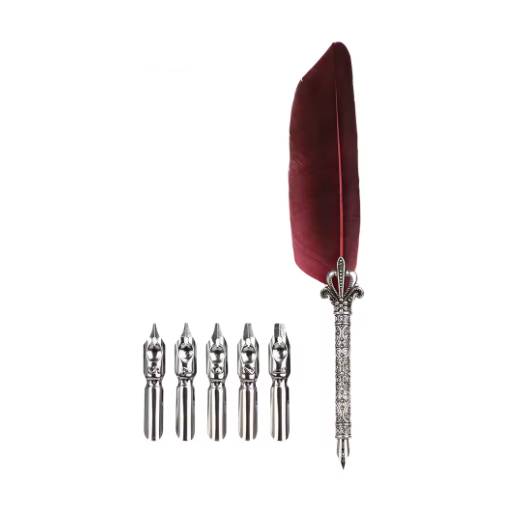 Foto - Scrapbooking súprava písacieho perá a náhradných hrotov - Vínové Červené