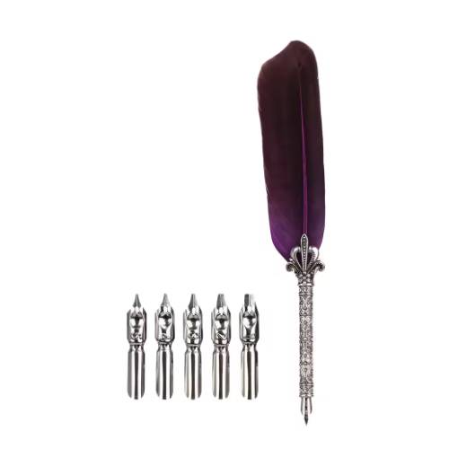 Foto - Scrapbooking sada písacieho brka a náhradných hrotov - Hnedé