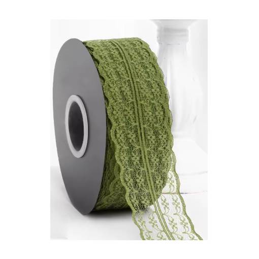 Foto - Scrapbooking široká krajka - Zelená, 45 metrov