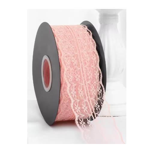Foto - Scrapbooking široká krajka - Svetlo ružová, 45 metrov