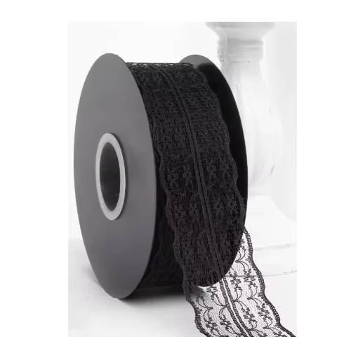 Foto - Scrapbooking široká krajka - čierna, 45 metrov
