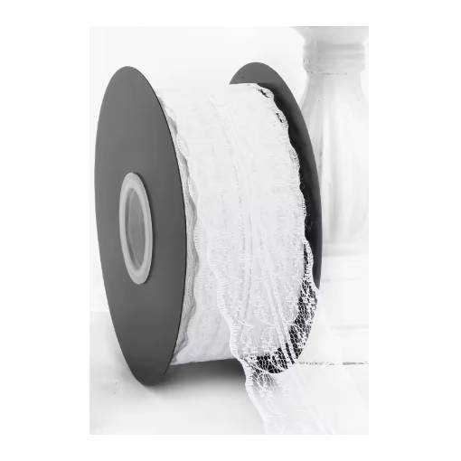 Foto - Scrapbooking široká krajka - Biela, 45 metrov