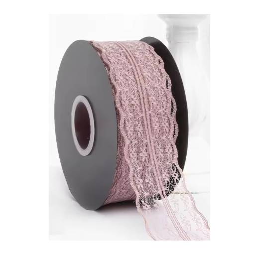 Foto - Scrapbooking široká krajka - Pudrová ružová, 45 metrov