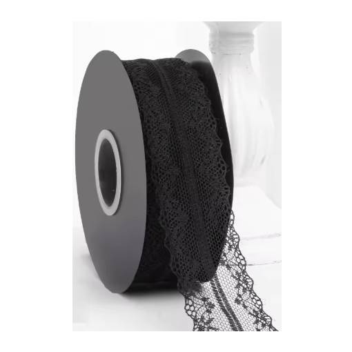 Foto - Scrapbooking krajka - čierna, 45 metrov
