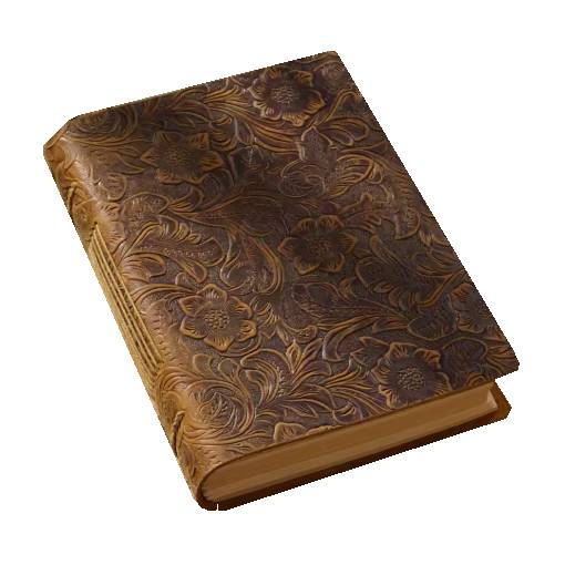 Foto - Scrapbooking denník s koženými doskami - Hnedý, vzorovaný