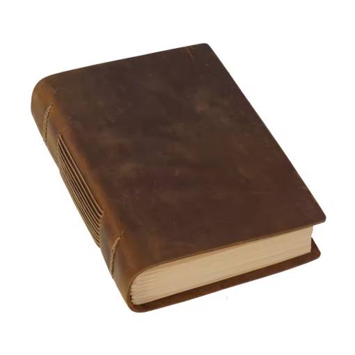 Foto - Scrapbooking denník s koženými doskami - Hnedý