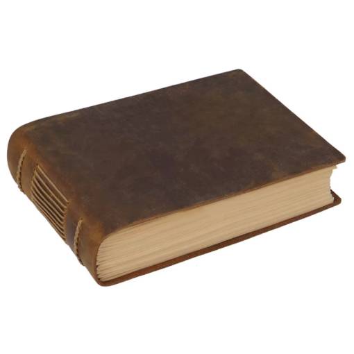 Foto - Scrapbooking široký denník s koženými doskami - Hnedý