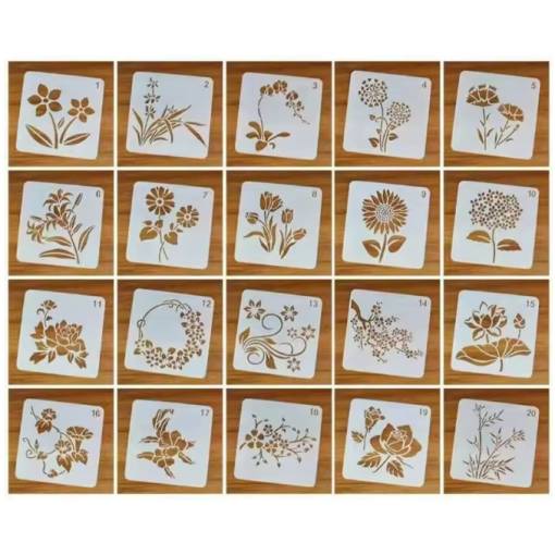 Foto - Scrapbooking sada šablón na kreslenie - Biela, 1 až 20