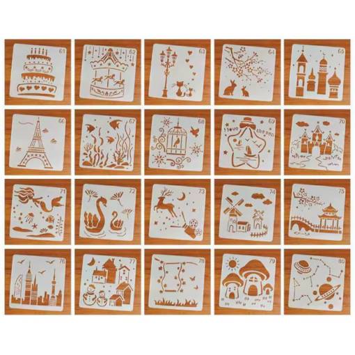 Foto - Scrapbooking sada šablón na kreslenie - Biela, 61 až 80