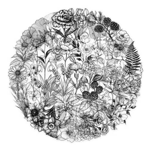 Foto - Scrapbooking samolepky - Čiernobiele kvety, 50 kusov