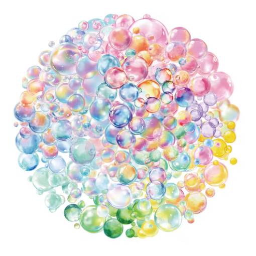 Foto - Scrapbooking samolepky - Farebné bubliny, 50 kusov