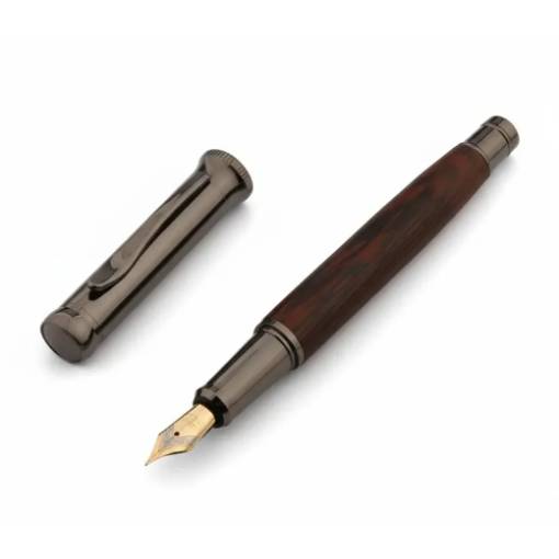 Foto - Scrapbooking drevené inkoustové plnicie pero - Hnedo černé