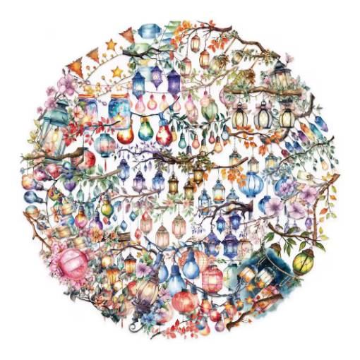 Foto - Scrapbooking samolepky - Lampióny, 50 kusov