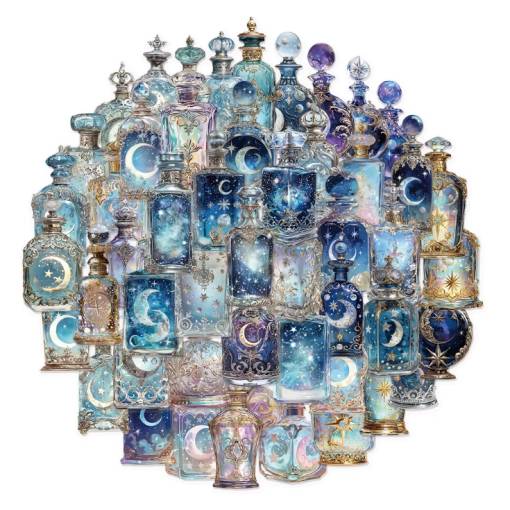 Foto - Scrapbooking samolepky - Mesiacne fázy, 50 kusov