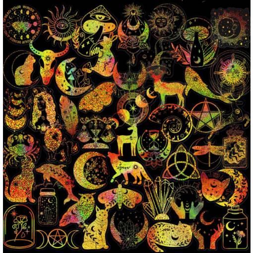 Foto - Scrapbooking samolepky - Holografické mix, 100 kusov