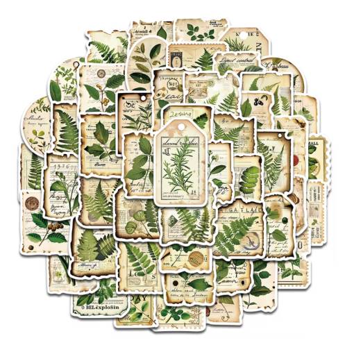Foto - Scrapbooking samolepky - Lesné rastliny, 50 kusů
