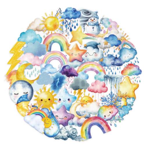 Foto - Scrapbooking samolepky - Počasie, 50 kusů