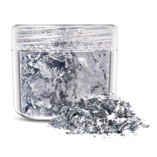 Foto - Scrapbooking dekoratívne vložky z metalickej fólie - Strieborná, JB15