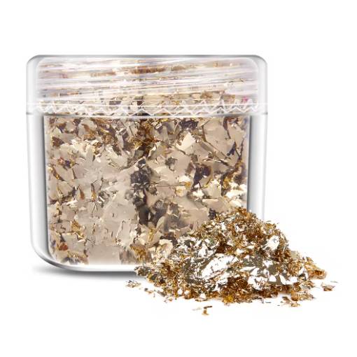 Foto - Scrapbooking dekoratívne vložky z metalickej fólie - Pudrová zlatá, JB18