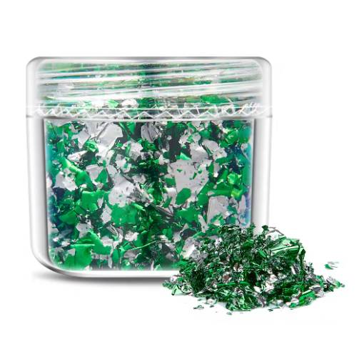 Foto - Scrapbooking dekoratívne vložky z metalickej fólie - Zeleno strieborná, JB25