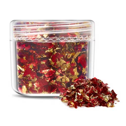 Foto - Scrapbooking dekoratívne vložky z metalickej fólie - Červeno zlatá, JB27