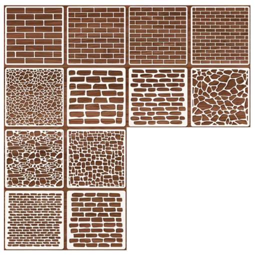 Foto - Scrapbooking sada šablon na kreslenie - Mix textúr, 12 kusov