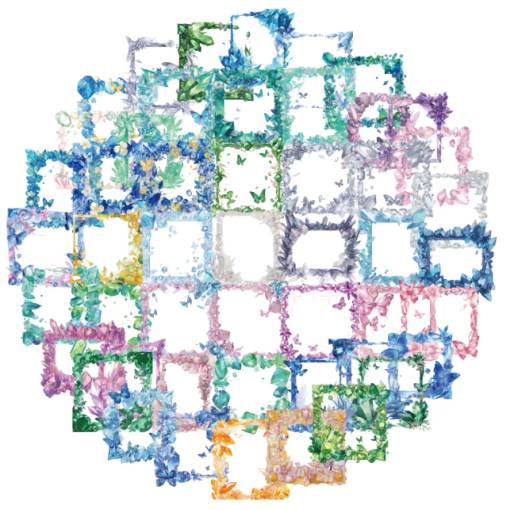 Foto - Scrapbooking samolepky - Krystalové rámčeky s motýlikmi, 110 kusů