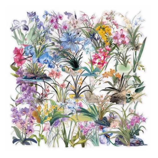 Foto - Scrapbooking samolepky - Orchidey, 50 kusov